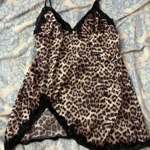 Leopard Print Lace Trim Cami